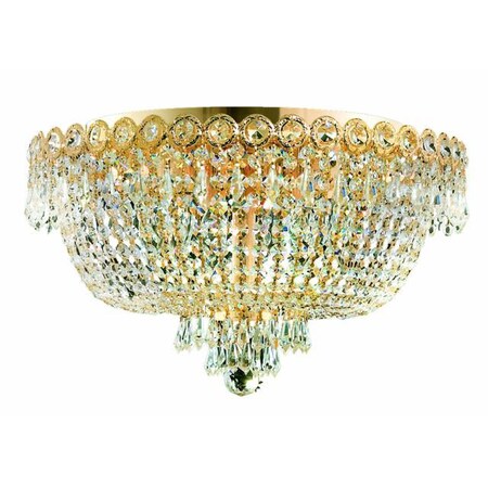 Elegant Lighting Century 6 light Gold Flush Mount Clear Royal Cut Crystal V1900F18G/RC